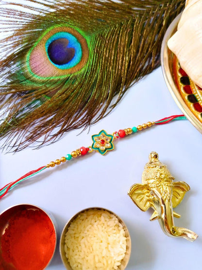 Anouk Pack of 4 Meenakari Kundan Traditional Rakhi