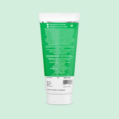 The Derma Co 5% Nia-Ceramide Daily Hydrating Moisturizer for face, with creamy texture and smooth application on skin