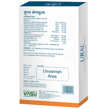 Vasu Healthcare Ural Capsules - Indyancart