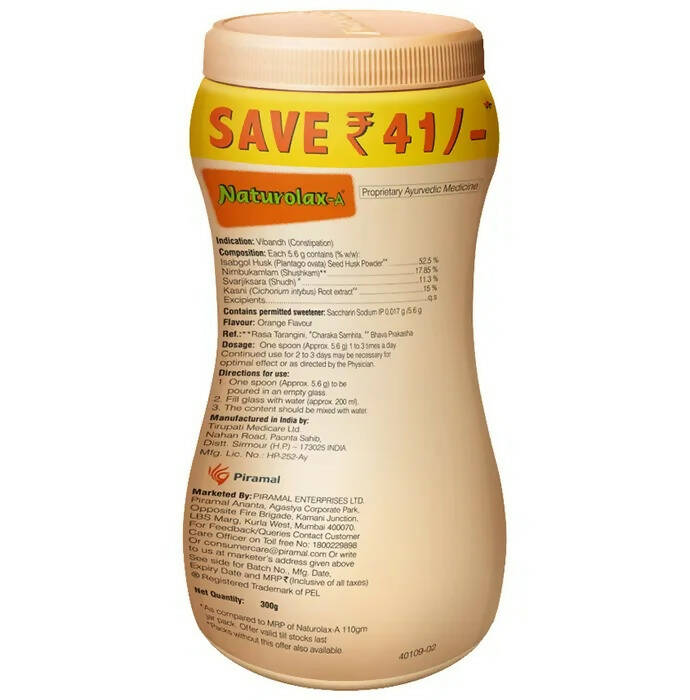 Piramal Naturolax -A Powder Tasty Orange - Indyancart