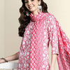 Dhiyona IE Women Floral Printed Regular Pure Cotton Kurta with Trousers & With Dupatta
