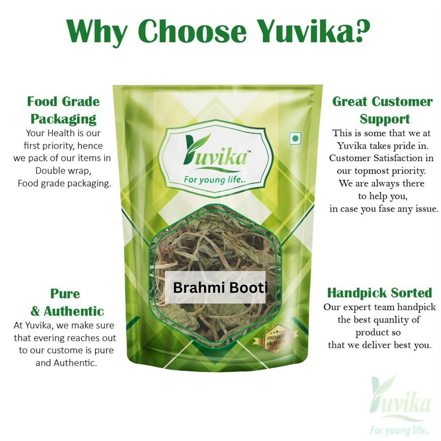 Yuvika Brahmi Booti - Gotu Kola - Bacopa Monnieri Linn - Indian Pennywort