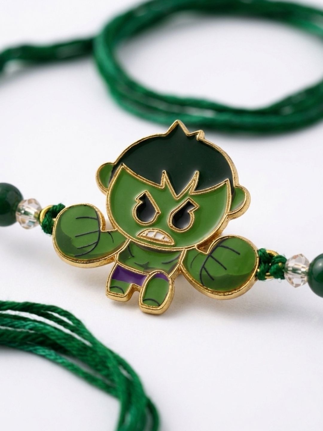 Anouk Kids Hulk Character Artificial Beads Thread Rakhi With Roli Chawal Chandan Mishri