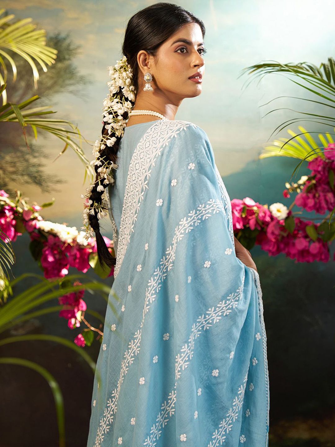Women Ethnic Motifs Embroidered Cotton Kurta with Trousers & Dupatta