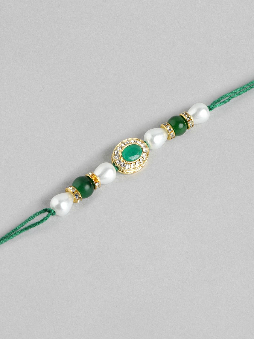 Anouk Unisex Set of 2 Beaded Bhai Bhabhi Rakhis With Roli & Chawal