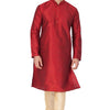 Men's Maroon Silk Blend Straight Kurta Pyjama Set