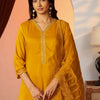Dhiyona IE Women Ethnic Motifs Embroidered Regular Thread Work Kurta with Trousers & With Dupatta