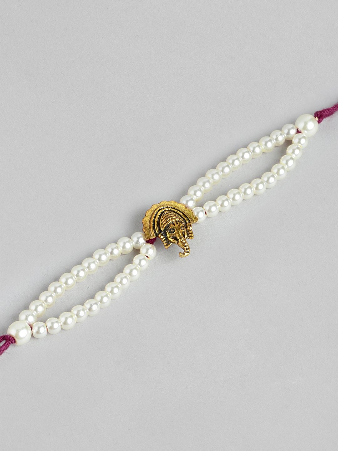 Anouk Unisex Set of 2 Beaded Bhai Bhabhi Rakhis With Roli & Chawal