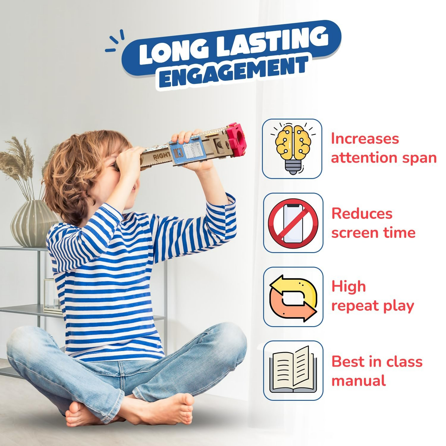 Smartivity telescope toy for kids measuring height and distance, ideal for children aged 8 to 14 years, educational and fun.
