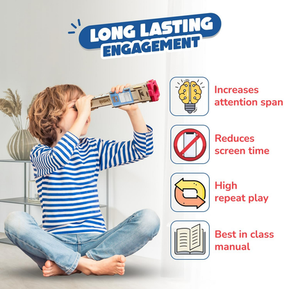 Smartivity telescope toy for kids measuring height and distance, ideal for children aged 8 to 14 years, educational and fun.
