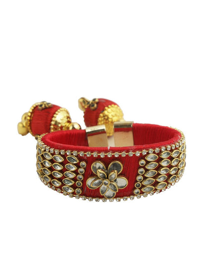 Anouk Kundan Studded Bangle Rakhi With Roli Chawal & Greetings Card