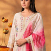 Dhiyona IE Women Floral Embroidered Regular Mirror Work Kurta with Trousers & With Dupatta