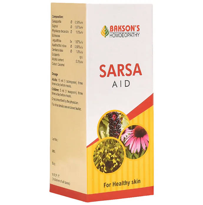 Bakson's Homeopathy Sarsa Aid Syrup - Indyancart