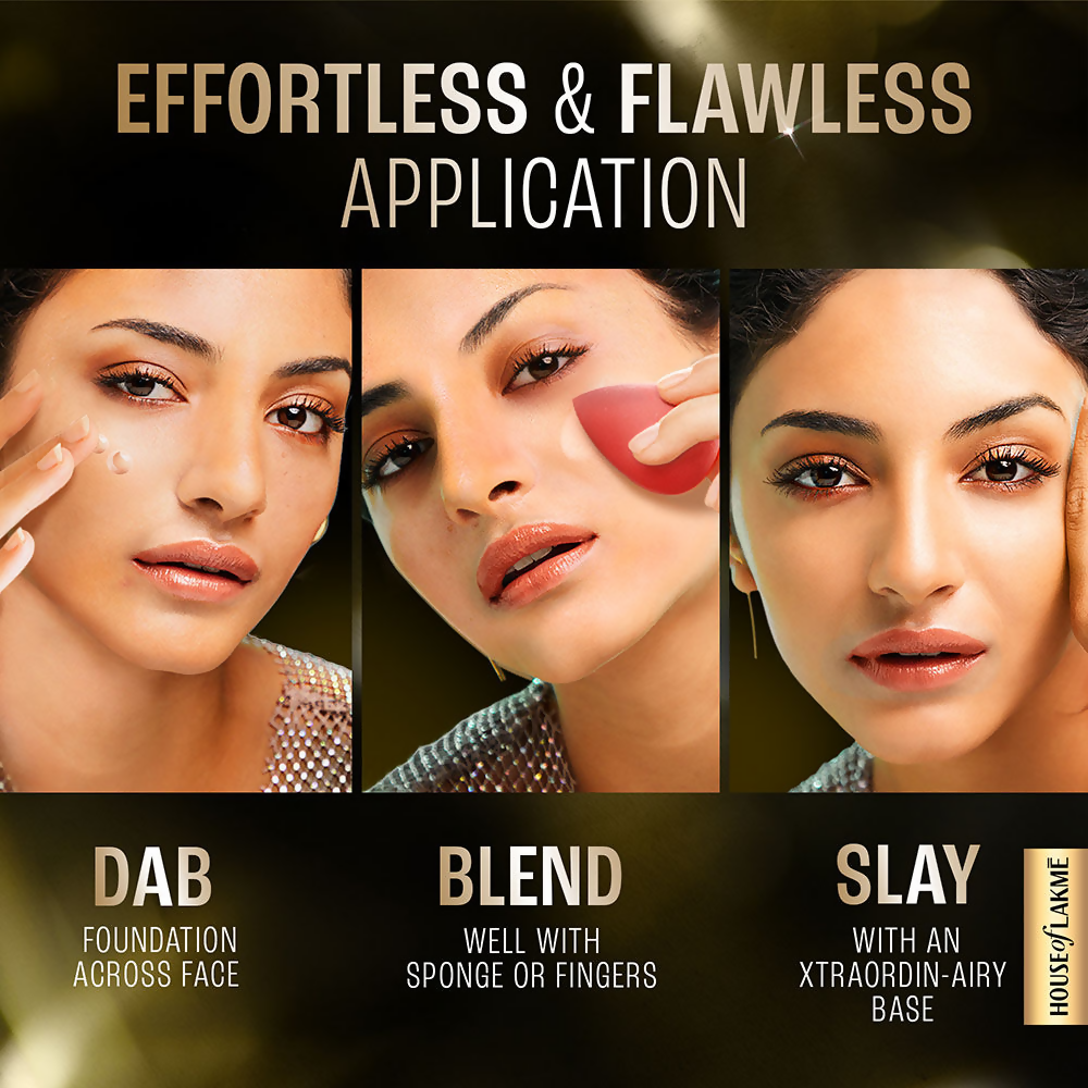 Lakme Xtraordin Airy Mattreal Mousse Beige Honey face primer in a sleek container, showing the soft beige color and smooth texture.