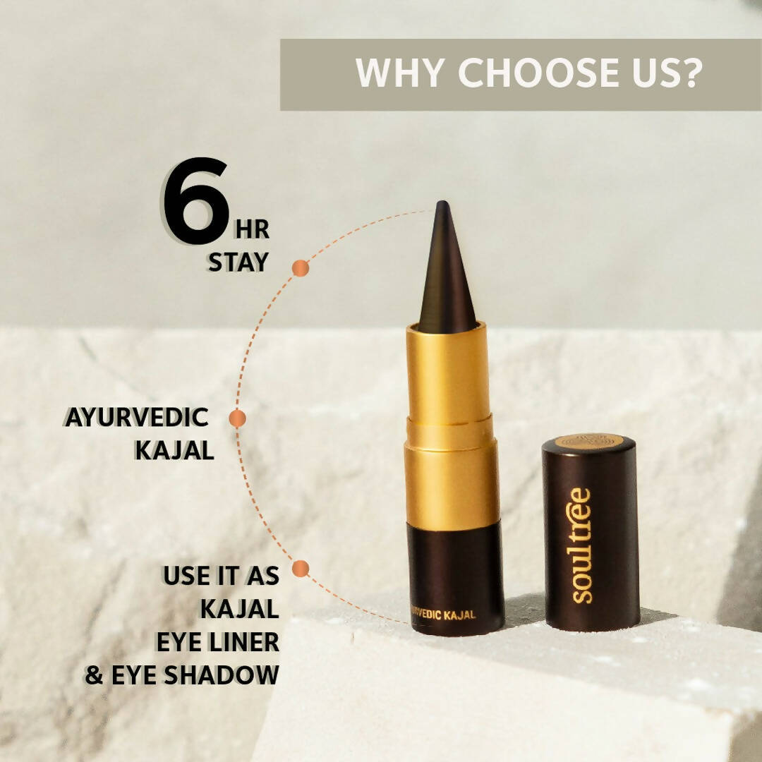 Soultree Ayurvedic Kajal - Pure Black 011 - Indyancart