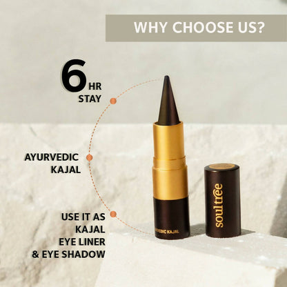 Soultree Ayurvedic Kajal - Pure Black 011 - Indyancart