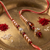 Dhiyona Set Of 2 Multicolor Artificial Stones & Beads Bhaiya Bhabhi Rakhi With Roli Chawal