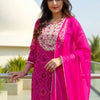 Indyancart IE Women Ethnic Motifs Embroidered Kurta with Trouser & Dupatta