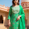 Dhiyona IE Ethnic Motifs Embroidered Sequinned Straight Kurta With Trousers & Dupatta