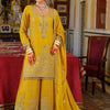 Dhiyona IE Ethnic Motifs Embroidered Round Neck Thread Work Kurta With Palazzos & Dupatta