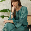 Dhiyona IE Women Ethnic Motifs Embroidered Regular Thread Work Kurta with Trousers