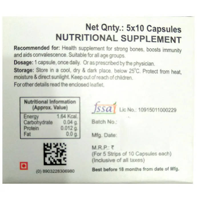 Bakson's Homeopathy Vitamin D Plus Capsules - Indyancart