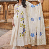 Indyancart IE Floral Embroidered Mirror Work V-Neck Pure Cotton Kurta With Trousers & Dupatta