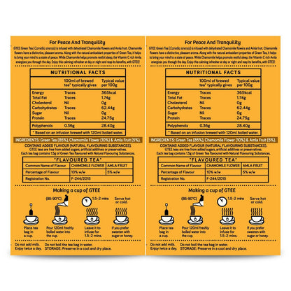 Gtee Chamomile Green Tea Bags for Stress Relief and Good Sleep