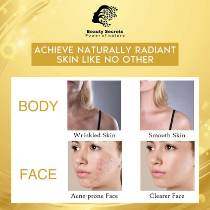 Beauty Secrets organic squalane oil for face, natural face oil with a dropper for moisturizing and skin nourishment.