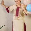 Dhiyona IE Women Ethnic Motifs Embroidered Regular Thread Work Kurta with Trousers