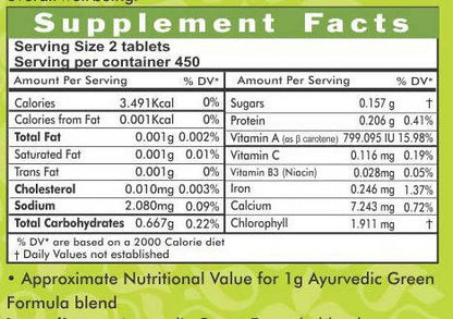 Ayurvedic Life Ayurvedic Green Formula Tablets