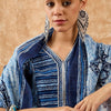 Indyancart IE Ethnic Motifs Printed Straight Gotta Patti Kurta with Trousers & Dupatta