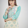 Dhiyona IE Ethnic Motifs Printed Straight Thread Work Pure Cotton Kurta With Trouser