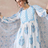 Dhiyona IE Women Floral Printed Regular Thread Work Pure Cotton Kurta with Trousers & With Dupatta