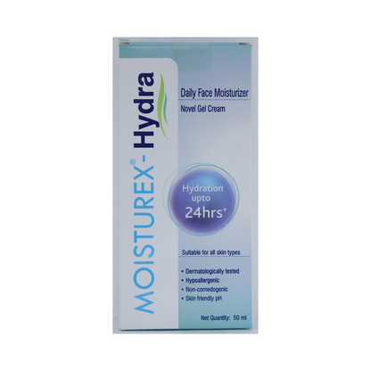 Moisturex-Hydra Daily Face Moisturizer in a gel cream texture, suitable for daily hydration and skincare.