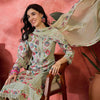 Dhiyona SN Women's Floral Printed schiffl Embroidered Straight Kurta With Trouser & Dupatta