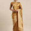 Women's Silk Blend Mustard Woven Design Woven saree With Blouse Piece