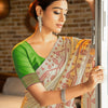 Dhiyona GR Women's Pankti Spring Green Cotton Jamdani Saree
