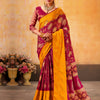 Women's Cotton Blend Maroon Woven Design Designer Saree With Blouse Piece