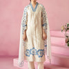 Dhiyona IE Floral Embroidered Thread Work Straight Kurta With Trousers & Dupatta