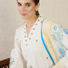 Dhiyona IE Women Floral Embroidered Thread Work Pure Cotton Kurta with Trousers & Dupatta