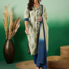 Dhiyona SN Women's Floral Printed Round Neck Straight Kurta With Trousers And Dupatta