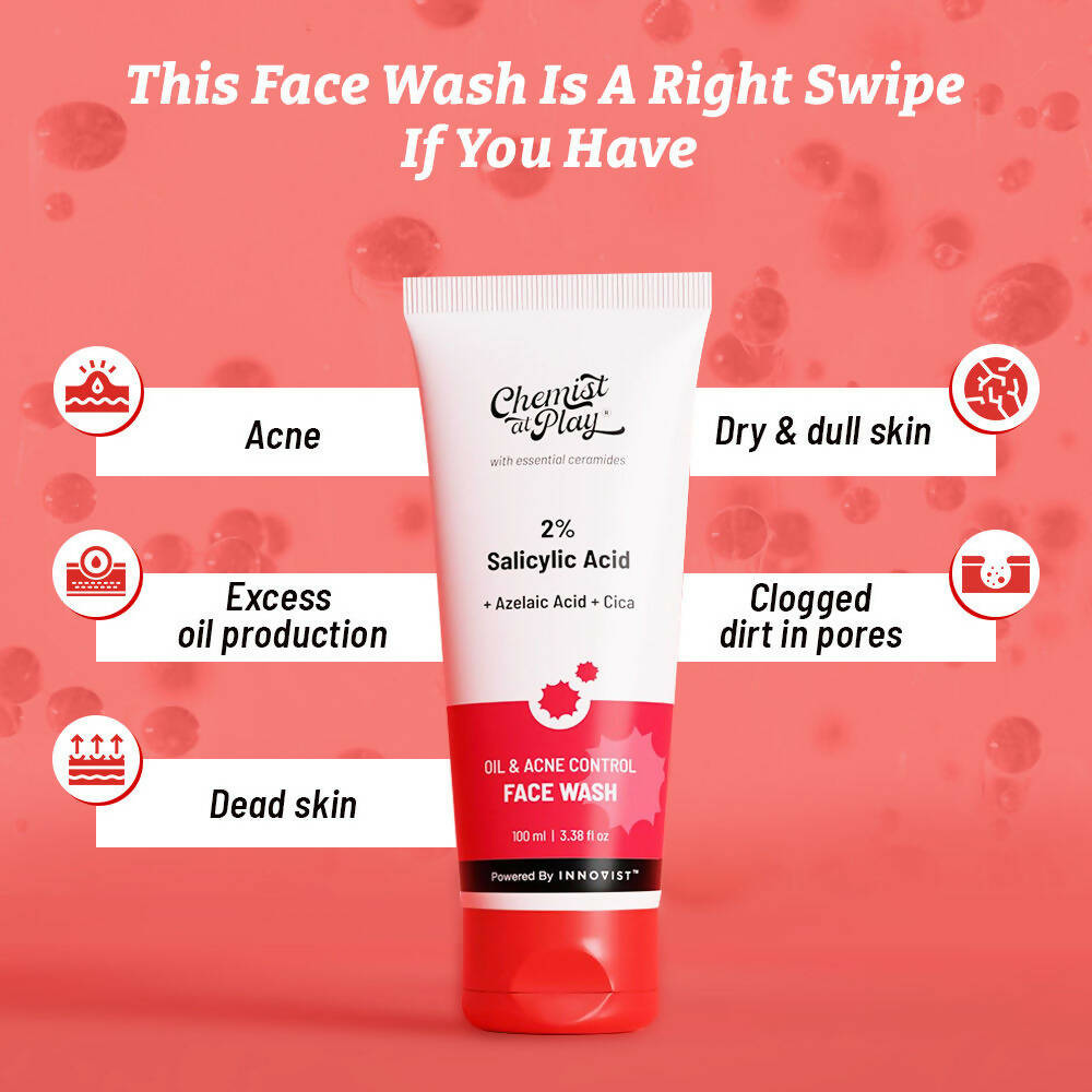 Chemist At Play 2% Salicylic Acid Oil & Acne Control Face Wash - Indyancart