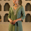 Dhiyona IE Women Woven Design Embroidered Kurta with Trousers