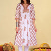 Dhiyona IE Women Ethnic Motifs Printed Tiered Pure Cotton Kurta with Trousers