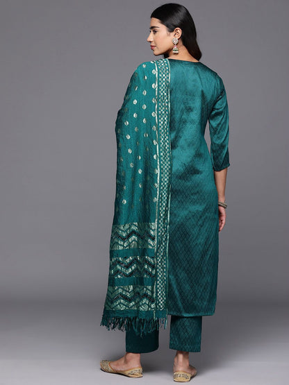 Dhiyona VA Women'sEthnic Motifs Embroidered Straight Kurta with Trousers & With Dupatta