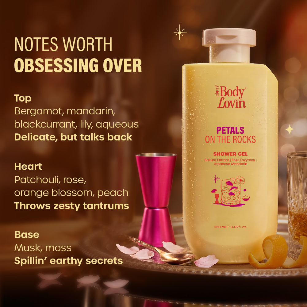 Plum Goodness Petals On The Rocks Shower Gel by BodyLovin'