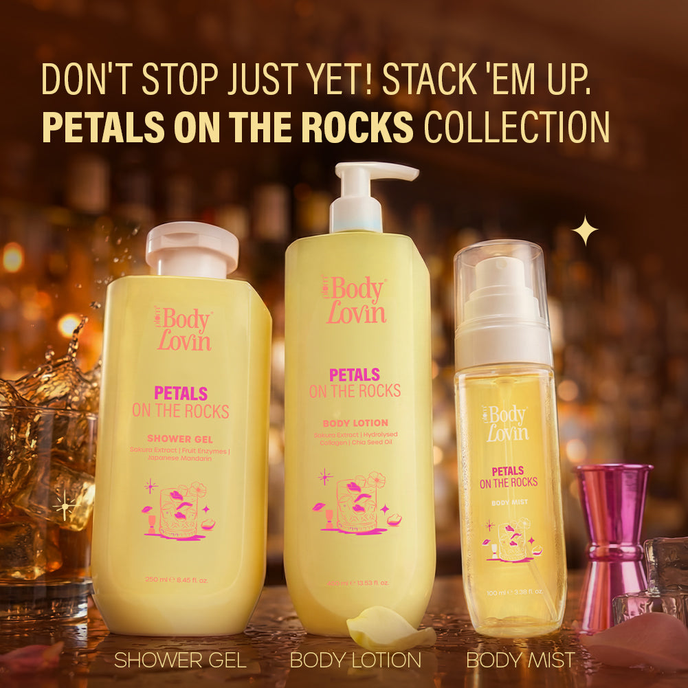 Plum Goodness Petals On The Rocks Shower Gel by BodyLovin'