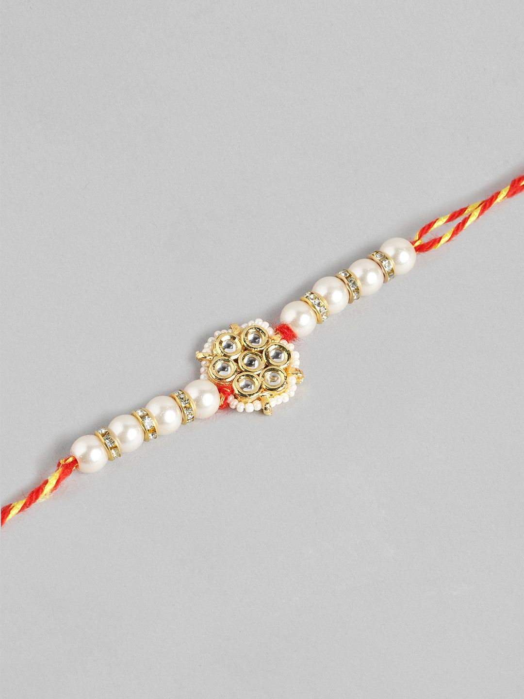 Anouk Unisex Set of 2 Beaded Bhai Bhabhi Rakhis With Roli & Chawal