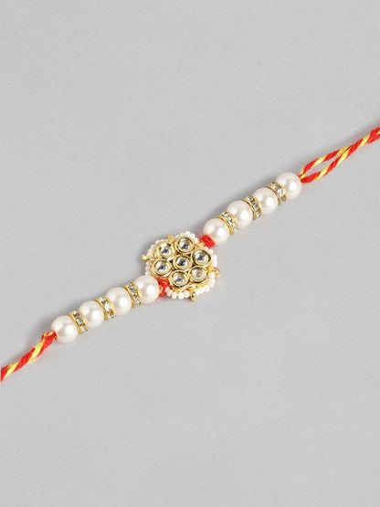 Anouk Unisex Set of 2 Beaded Bhai Bhabhi Rakhis With Roli & Chawal